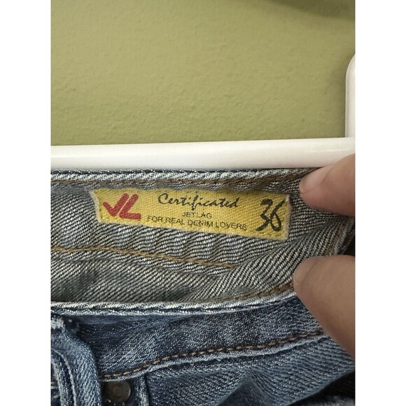 Jet Lag Jeans Men’s Wide Leg 36x34 (36x32) Distressed Made In Italy Zip Up Dark - Picture 6 of 16